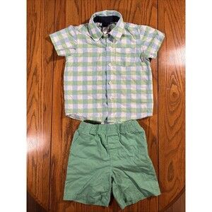 Little Rebels Shirt / Garanimals Shorts (Boys 4T) Green 2-Piece Outfit